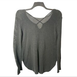 Wooden Ships women’s black loose knit lightweight casual sweater size S/M